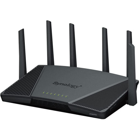 Synology RT6600ax Ultra-fast and Secure Wireless Router for Homes | Synology | Ultra-fast and Secure Wireless Router for Homes | RT6600ax | 802.11ax | 4800  Mbit/s | Ethernet LAN (RJ-45) ports 5 | Mesh Support No | MU-MiMO Yes | No mobile broadband | Antenna type  External antenna x 6 | 24 month(s)