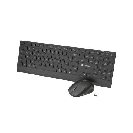 Natec Keyboard and Mouse | Stringray 2 | Keyboard and Mouse Set | Wireless | US | Black