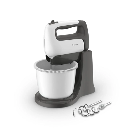 TEFAL | HT464138 Prep'Mix+ | Hand Mixer | 500 W | Number of speeds 5 | Turbo mode | White/Grey