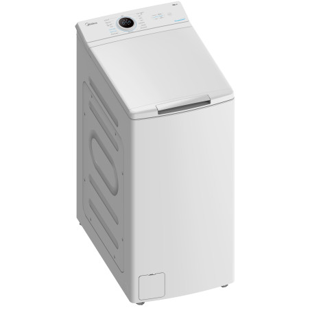 Midea | Washing Machine | MF100T60B/W-HR | Energy efficiency class A | Top loading | Washing capacity 6 kg | 1200 RPM | Depth 61 cm | Width 40 cm | Display | LED | Steam function | White