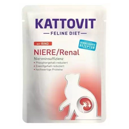 KATTOVIT Feline Diet Niere/Renal Beef - wet cat food - 85g