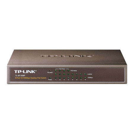TP-LINK | Switch | TL-SF1008P | Unmanaged | Desktop | 10/100 Mbps (RJ-45) ports quantity 8 | Power over Ethernet (PoE) ports quantity 4 | Power supply type External | 36 month(s)