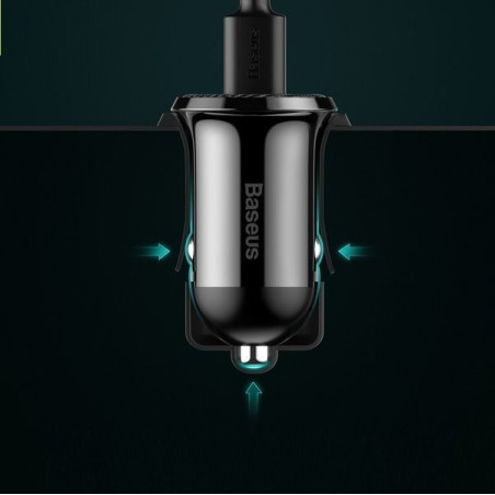 Baseus CCALLP-01 2XUSB 4.8A car charger 2 x USB black