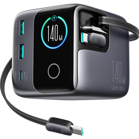 Ładowarka biurkowa Joyroom Podix Jr-TRD01 GaN 140 W 1x USB-C 2x USB-A + zwijane kable 2x USB-C