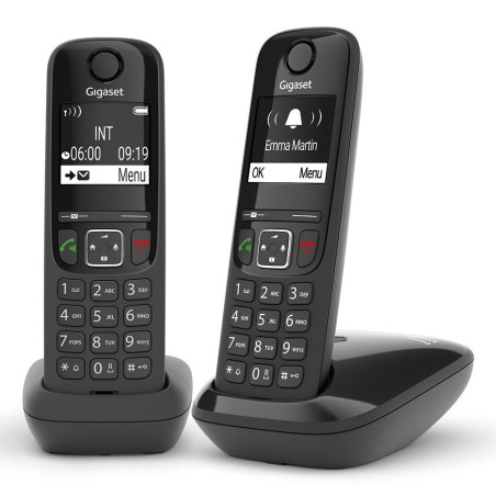 Gigaset AS690 Duo Analog/DECT telephone Caller ID Black