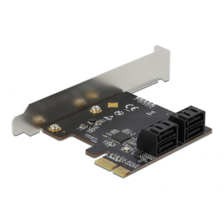 DeLOCK 4 port SATA PCI Express x1 Card - Low Profile Form Factor