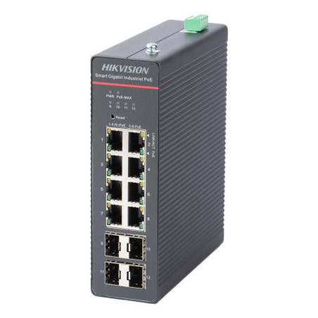 Hikvision DS-3T1512HP-SI-8P4FKIT(75W) network switch Managed Gigabit Ethernet (10/100/1000) Power over Ethernet (PoE) Black