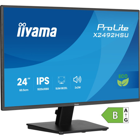iiyama ProLite X2492HSU-B1 computer monitor 60.5 cm (23.8") 1920 x 1080 pixels Full HD LED Black