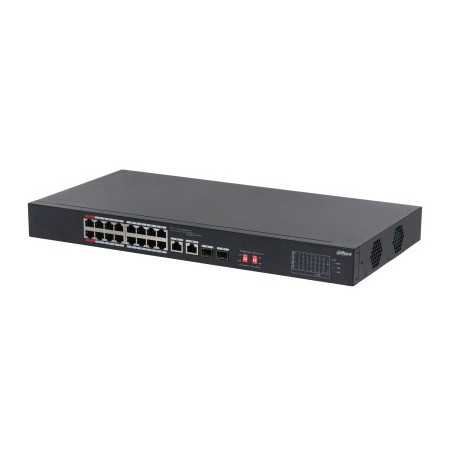 Dahua Technology PoE S3218-16ET-135 network switch Unmanaged L2 Gigabit Ethernet (10/100/1000) Power over Ethernet (PoE) 1U Black