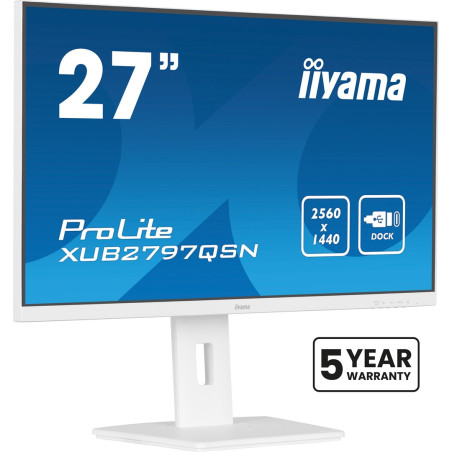 iiyama G-MASTER XUB2797QSN-W2 computer monitor 68.6 cm (27") 2560 x 1440 pixels Quad HD LED White