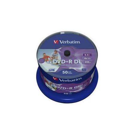 Verbatim DVD+R Double Layer Wide Inkjet Printable 8x