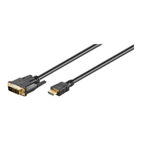 Goobay | DVI-D/HDMI cable, gold-plated | 51580 | DVI-D male Single-Link (18+1 pin) | HDMI male (type A) | HDMI to DVI-D | 2 m