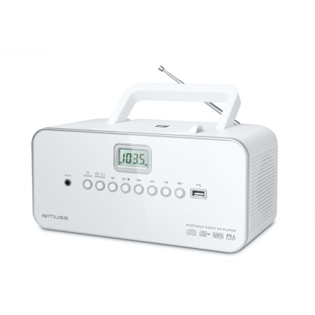 Muse | M-28RDW | Portable radio CD/MP3 Player with USB | White