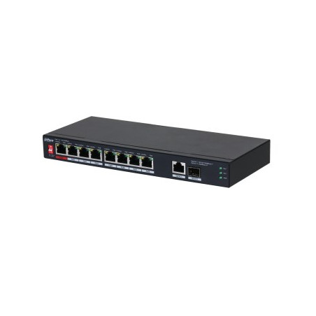 Dahua Technology PoE PFS3110-8ET1GT1GF-96 Unmanaged Gigabit Ethernet (10/100/1000) Power over Ethernet (PoE) Black