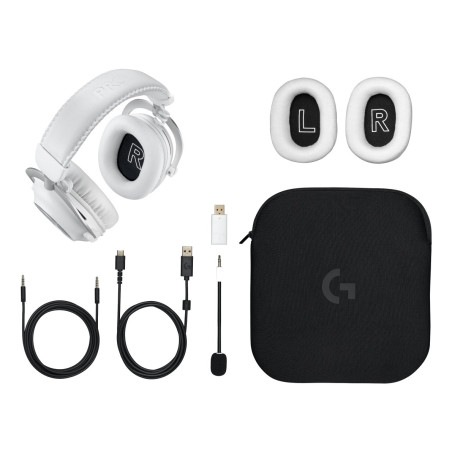 Logitech G 981-001269 headphones/headset Wireless Head-band Gaming Bluetooth White