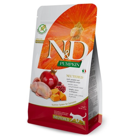 FARMINA Pumpkin N&D Neutered Quail - dry cat food - 5kg