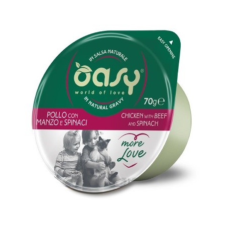 OASY More Love Chicken with beef and spinach - wet cat food - 70g