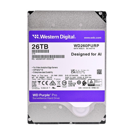 Western Digital Purple Pro WD240PURP internal hard drive 26 TB 7200 RPM 3.5" Serial ATA III