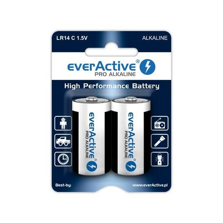 Alkaline batteries everActive Pro Alkaline LR14 C - blister card - 2 pieces
