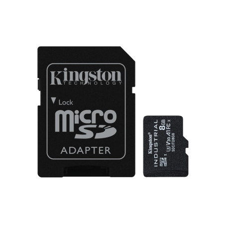 Kingston | UHS-I | 8 GB | microSDHC/SDXC Industrial Card | Flash memory class Class 10, UHS-I, U3, V30, A1 | SD Adapter