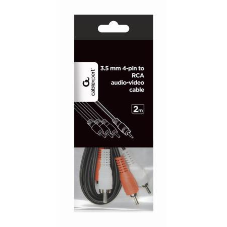 CABLE AUDIO 3.5MM 4PIN TO 3RCA/AV 2M CCA-4P2R-2M GEMBIRD