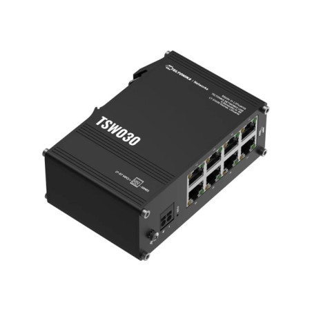 Teltonika | Switch | TSW030 | Unmanaged | DIN rail mountable | 10/100 Mbps (RJ-45) ports quantity 8 | Power supply type 2-pin industrial DC power socket