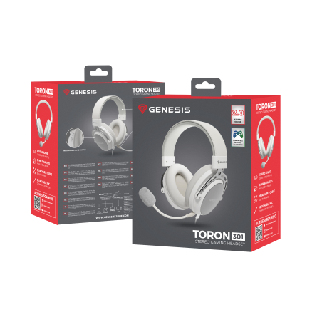 Genesis | Gaming Headset | Toron 301 | Wired | Over-Ear | Microphone | White
