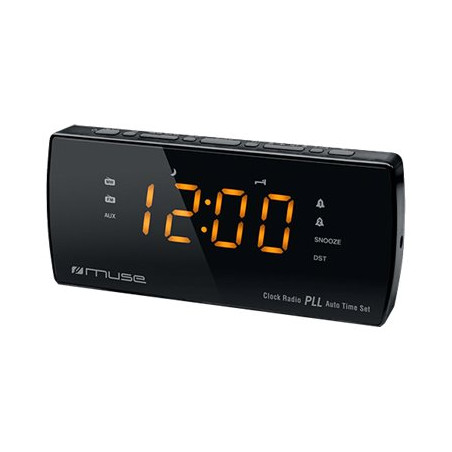 Muse | Dual Alarm Clock radio PLL | M-185CR | AUX in | Black