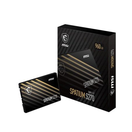 SSD|MSI|SPATIUM S270|960GB|SATA|3D NAND|Write speed 450 MBytes/sec|Read speed 500 MBytes/sec|2,5"|TBW 500 TB|MTBF 2000000 hours|S78-440P130-P83