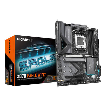 Mainboard|GIGABYTE|AMD X870|SAM5|ATX|Memory DDR5|Memory slots 4|2xPCI-Express 3.0 1x|1xPCI-Express 5.0 16x|3xM.2|1xHDMI|4xUSB 2.0|4xUSB 3.2|2xUSB-C|1xRJ45|3xAudio port|X870EAGLEWIFI71.1