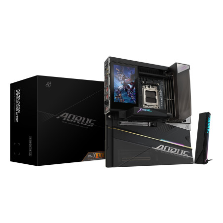 GIGABYTE X870E AORUS XTREME X3D AI TOP Motherboard - Supports AMD Ryzen 9000 Series CPUs, 24+2+2 phases VRM, up to 9000MHz DDR5 (OC), 2xPCIe 5.0 M.2 + 3xPCIe 4.0 M.2, WI-FI 7, 10GbE LAN, USB 4