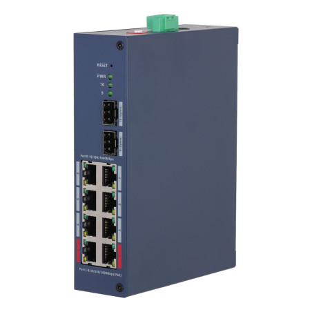 Dahua Technology CHS4210-8GT-110 network switch Managed L2 Gigabit Ethernet (10/100/1000) Power over Ethernet (PoE) DIN rail Dark Blue