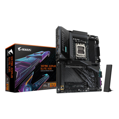 GIGABYTE X870E AORUS ELITE X3D Motherboard - Supports AMD Ryzen 9000 CPUs, 16+2+2 Phases Digital VRM, up to 9000Hz DDR5 (OC), 2xPCIe 5.0 + 2xPCIe 4.0, Wi-Fi 7, 5GbE LAN, USB 4