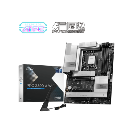 MSI PRO Z890-A WIFI | Processor family Intel | Processor socket LGA1851 | DDR5 UDIMM | Supported hard disk drive interfaces SATA, M.2 | Number of SATA connectors 4