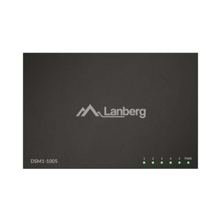 LANBERG DSM1-1005 SWITCH 5X 1GB/S UNMANAGED GIGABIT ETHERNET DESKTOP 12V (METAL CASE)