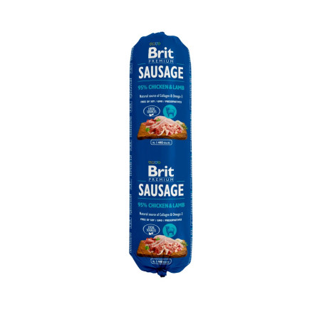BRIT Premium Sausage Chicken and lamb - wet dog food - 800g