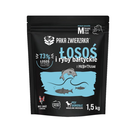 PAKA ZWIERZAKA Salmon with Baltic fish M - dry dog food - 1,5kg