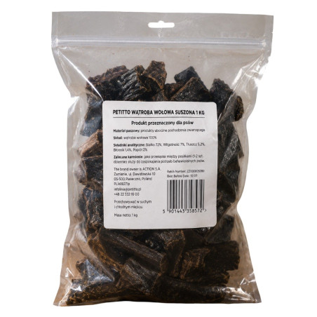 PETITTO Dried beef liver Mono - dog treat - 1kg