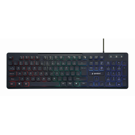 Gembird | "Rainbow" Backlight Multimedia Keyboard | KB-UML-02 | Keyboard | Wired | US | N/A | Black