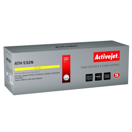 Activejet ATH-532N Toner (replacement for HP 304A CC532A, Canon CRG-718Y; Supreme; 2900 pages; yellow)