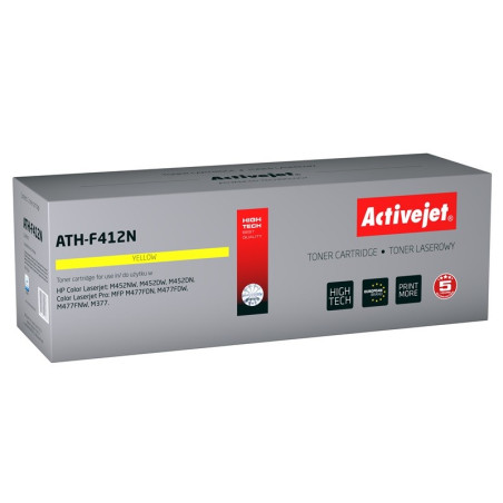 Activejet ATH-F412N toner (replacement for HP 410A CF412A; Canon CRG 046 Y 1247C002; Supreme; 2300 pages; yellow)
