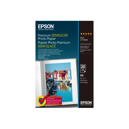 Premium Semigloss Photo Paper, DIN A4, 251g/mÂ², 20 Sheets | A4