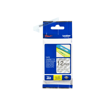 Brother | TZe-131 Laminated Tape | Black on Clear | TZe | 8 m | 1.2 cm