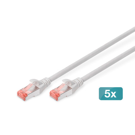 Digitus CAT 6 S/FTP patch cable, 5 pieces