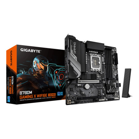 GIGABYTE B760M GAMING X WIFI6E GEN5 Motherboard - Supports 14th Gen. Intel Core CPUs, 8+1+1 phases VRM, up to 5600MHz DDR5, 2xPCIe 4.0 M.2, Wi-Fi 6E, 2.5 GbE LAN, USB 3.2 Gen 1