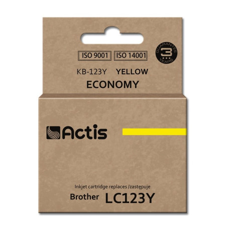 Actis KB-123Y Ink (replacement for Brother LC123Y/LC121Y; Standard; 10 ml; yellow)