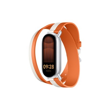 Xiaomi Dual-tone Leather Strap | 140–180mm | White and Orange | Calf Leather, PU (inside)