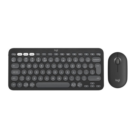 Logitech Pebble 2 Combo keyboard Mouse included Universal RF Wireless + Bluetooth QWERTY US International Graphite