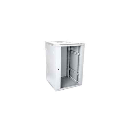 Wall-mounted network cabinet 19" 21U rack 600x600, door glass, gray, unfolded, not folded, 60kg