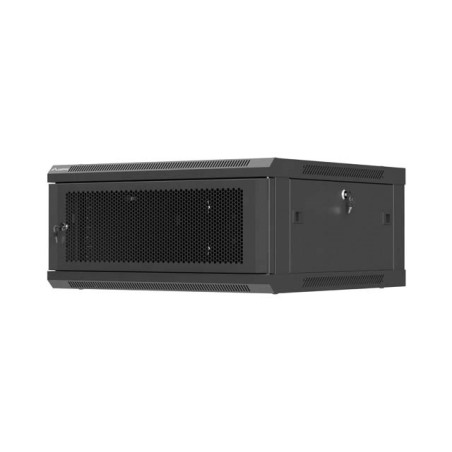 LANBERG WALL-MOUNTED INSTALLATION RACK CABINET 19" 4U 600X600 BLACK, PERFORATED DOOR (FLAT PACK)